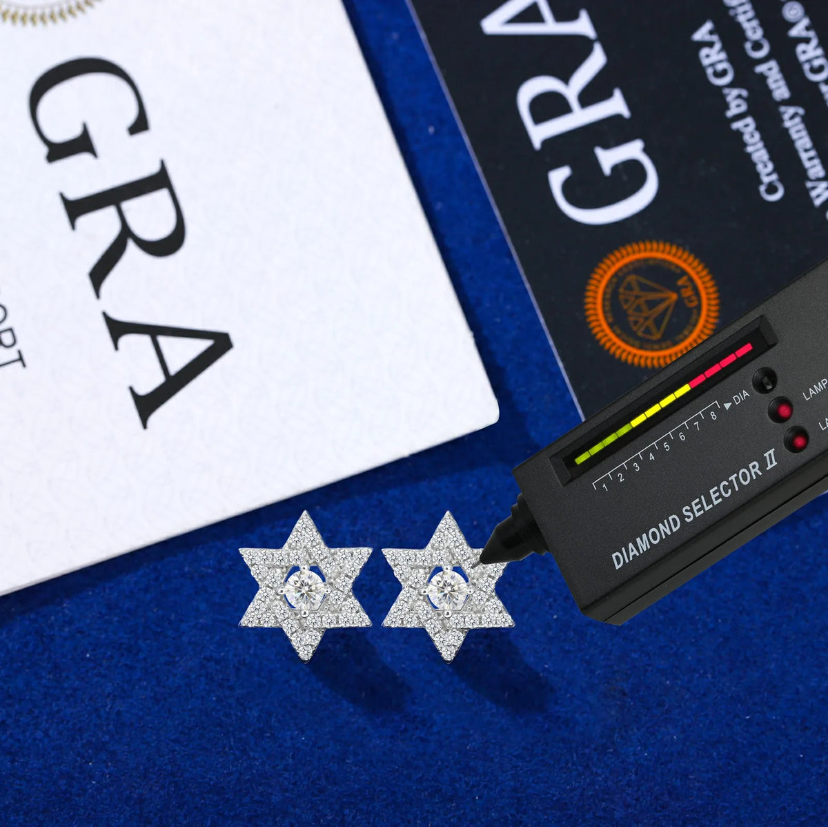 Star of David Micro Pave Stud Earrings, image 5