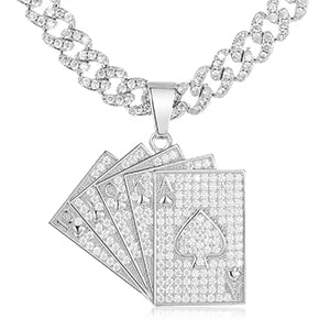Iced Out Poker Card Pendant for Men, image 8