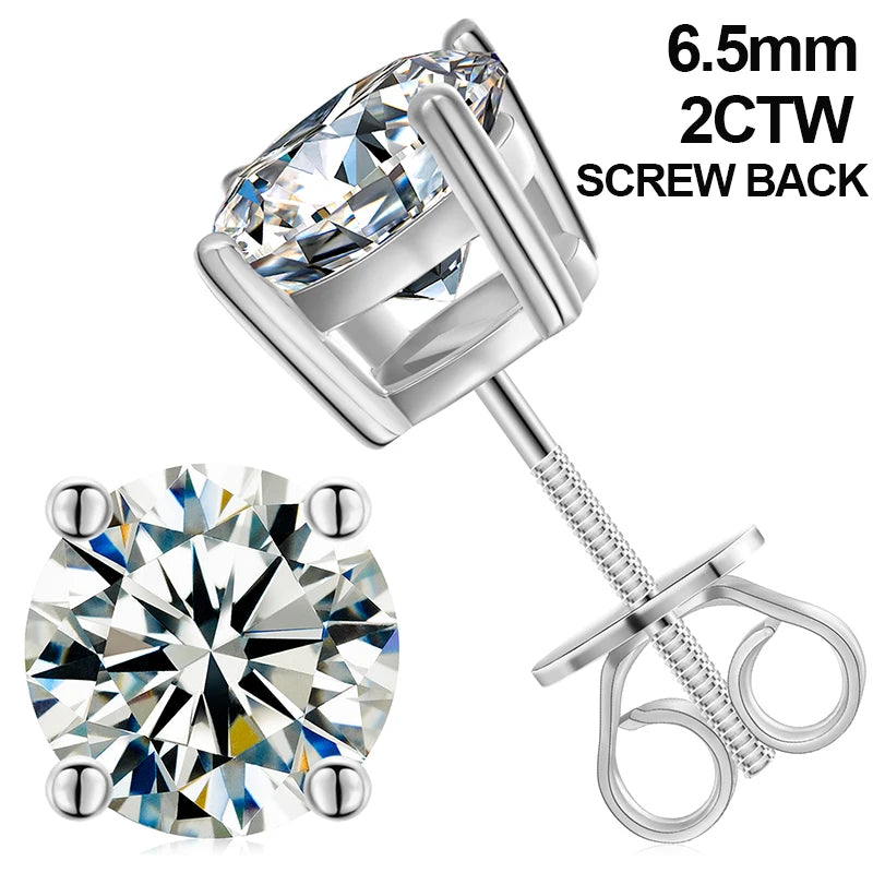 Moissanite Stud Earrings for Men, image 12