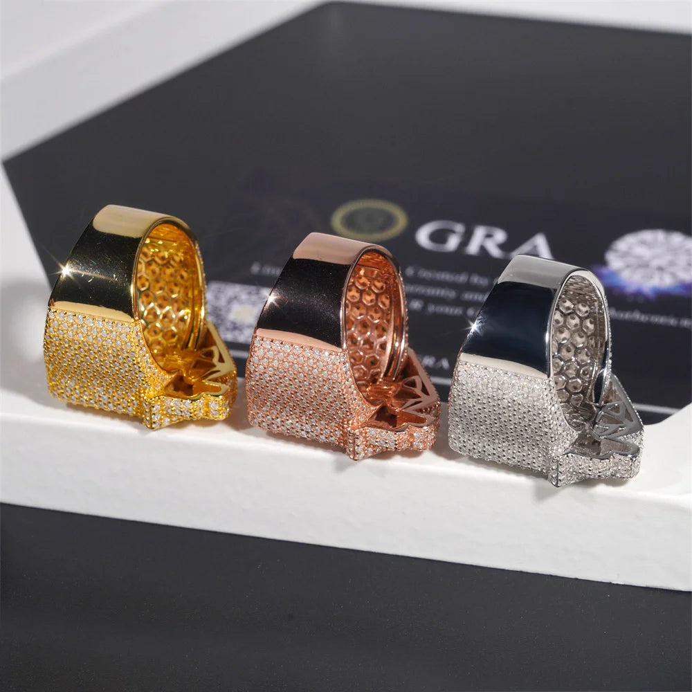 Iced Out Baguette Signet Ring for Men, image 3