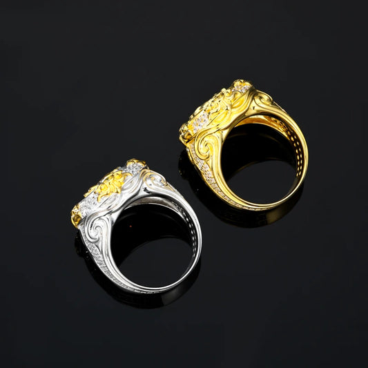 Moissanite Horse Zodiac Signet Ring for Men, image 5