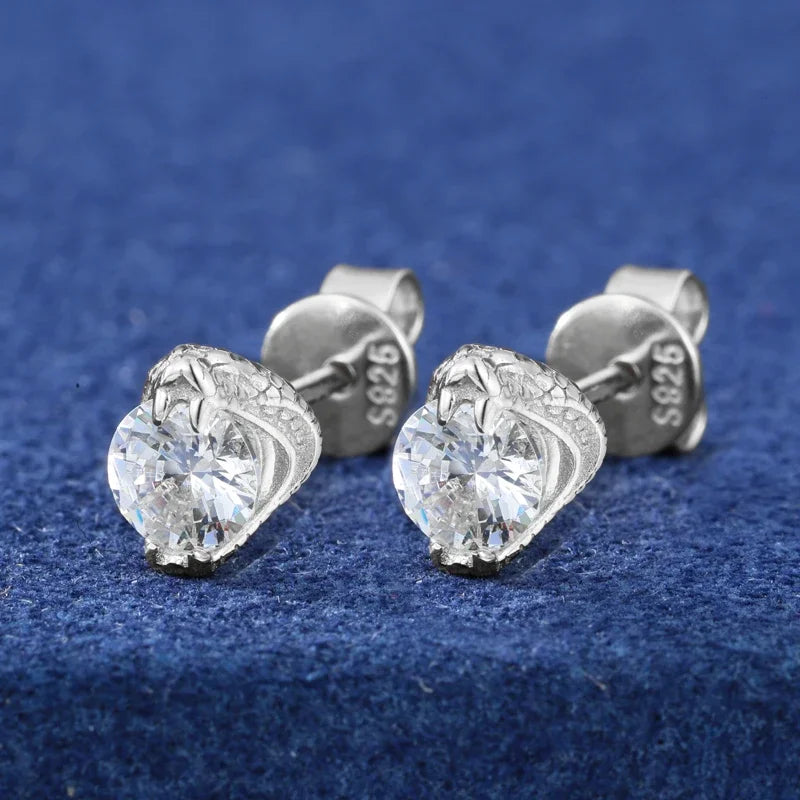 4mm Iced Out Moissanite Stud Earrings for Men