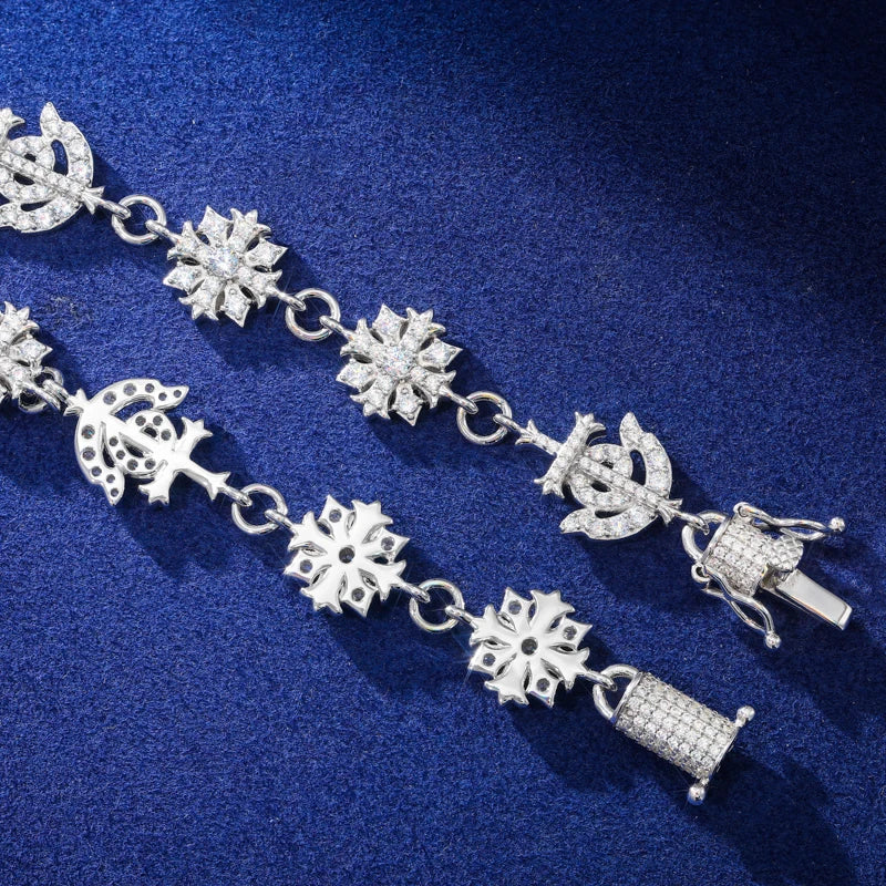 Iced Out Starburst Link Bracelet for Men, image 5