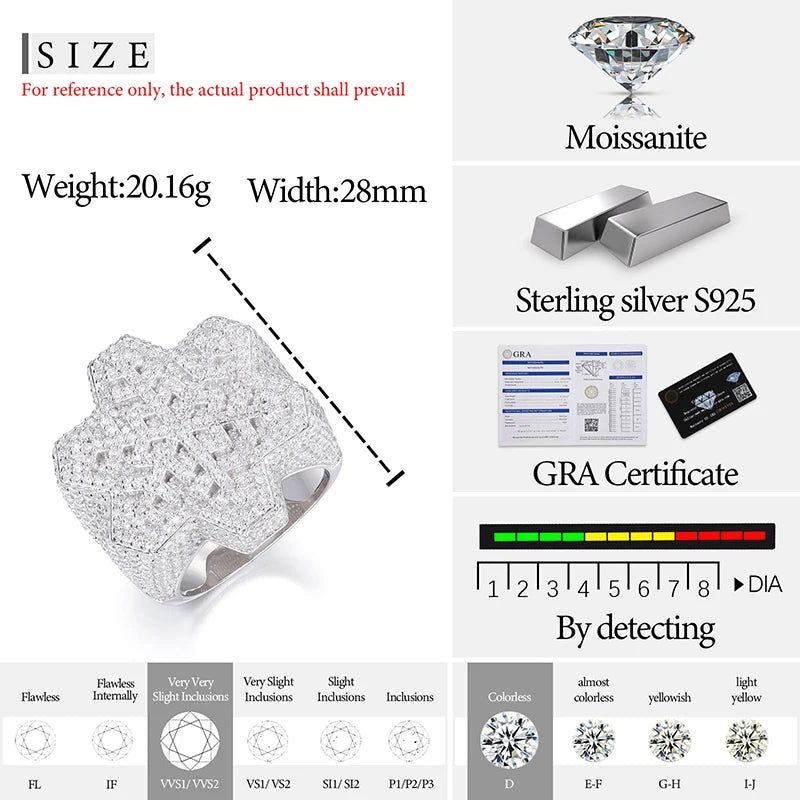 Iced Out Snowflake Ring for Men, image 5
