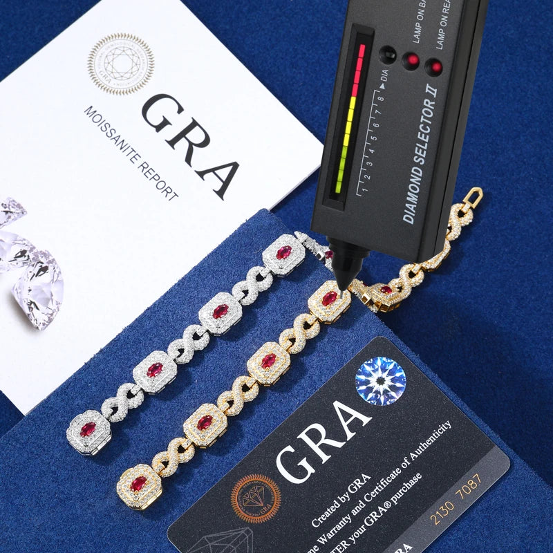 Iced Out Sugar Cube Link Bracelet for Men, image 2