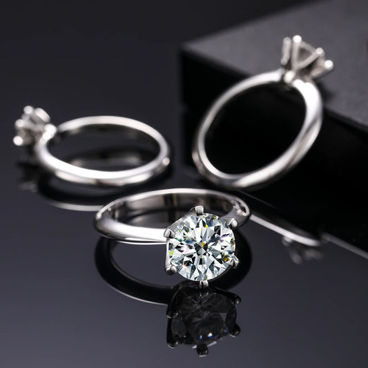 Round Cut Moissanite Solitaire Ring