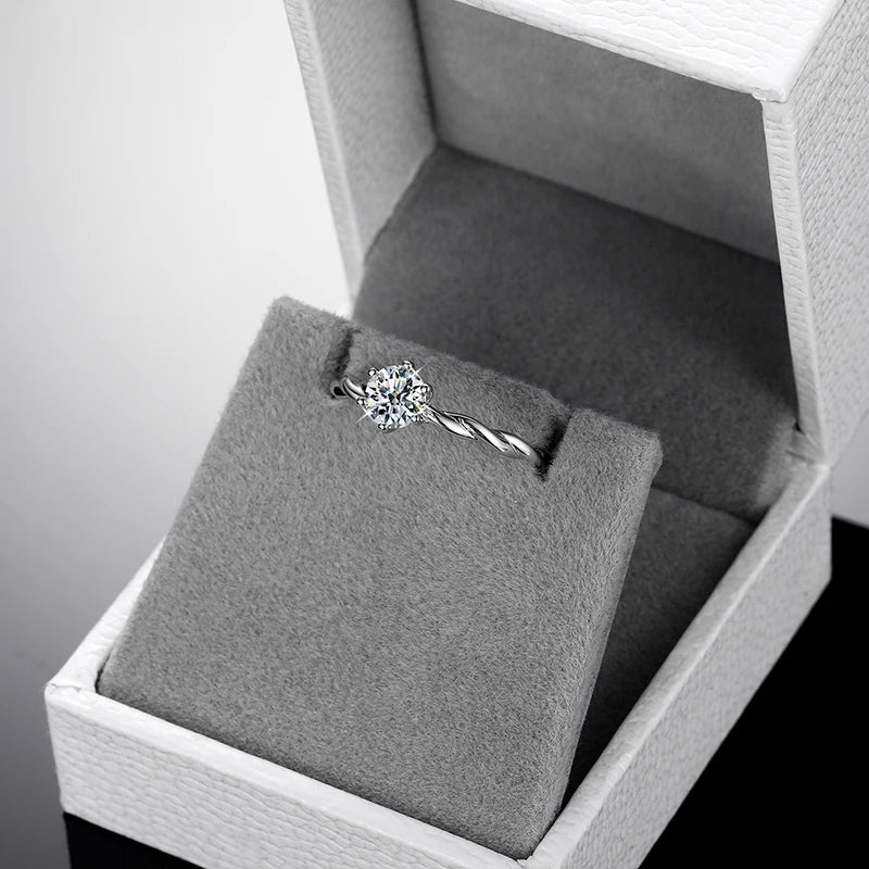 Moissanite Twisted Rope Solitaire Ring, image 6