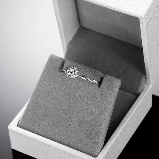 Moissanite Twisted Rope Solitaire Ring, image 6