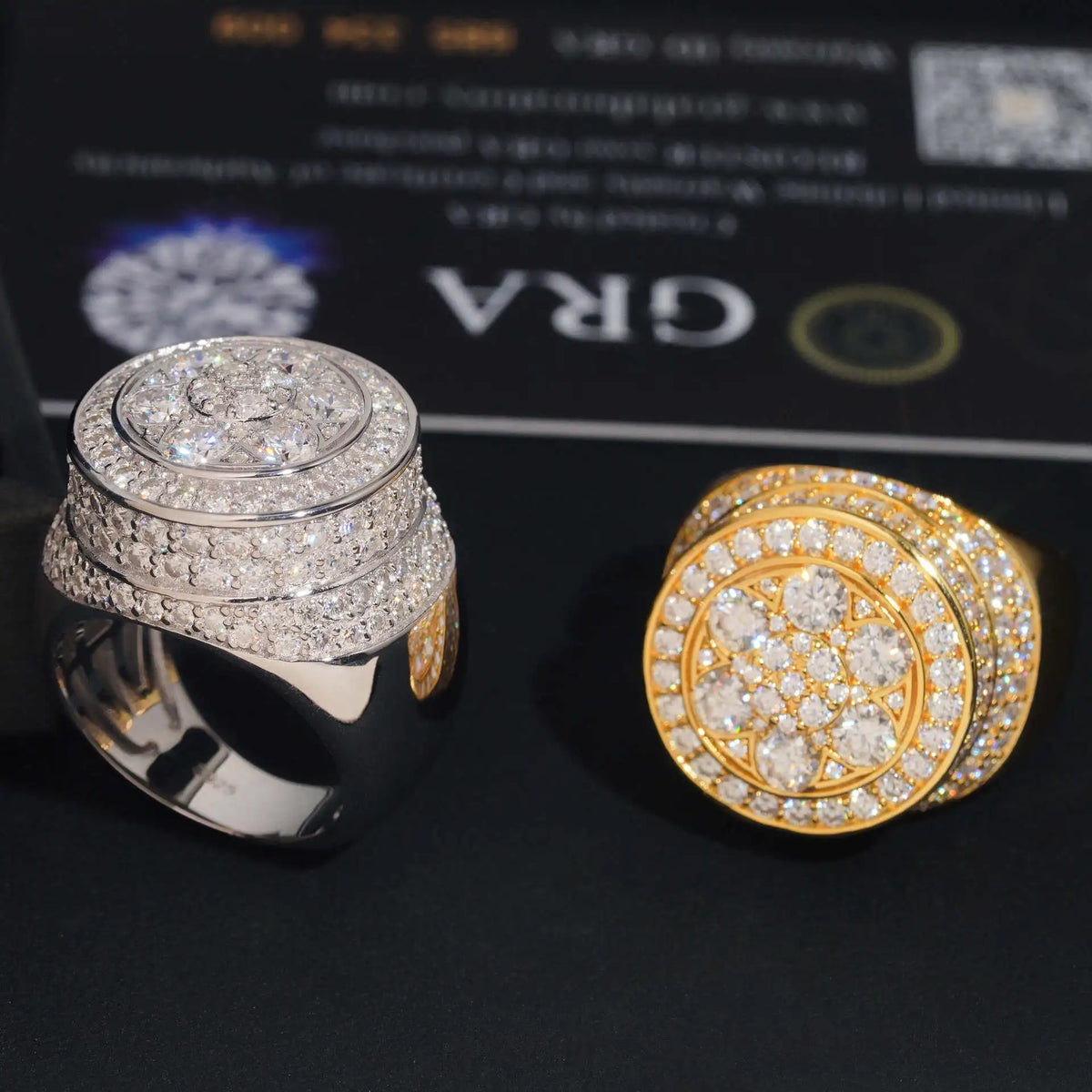 Iced Out Round Cluster Ring for Men, image 4