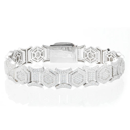 Hexagon Link Bracelet for Men, image 2