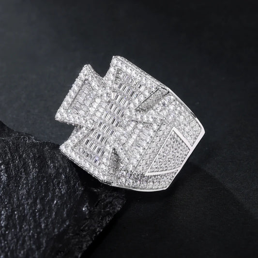 Iced Out Cross Ring for Men, image 4
