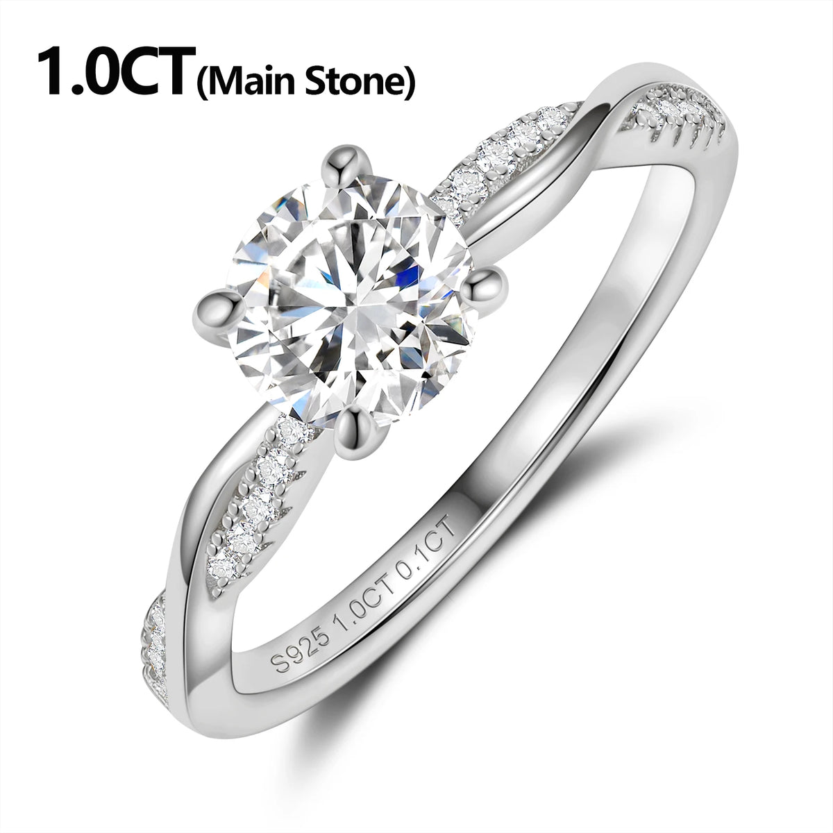Moissanite Solitaire Engagement Rings, image 13