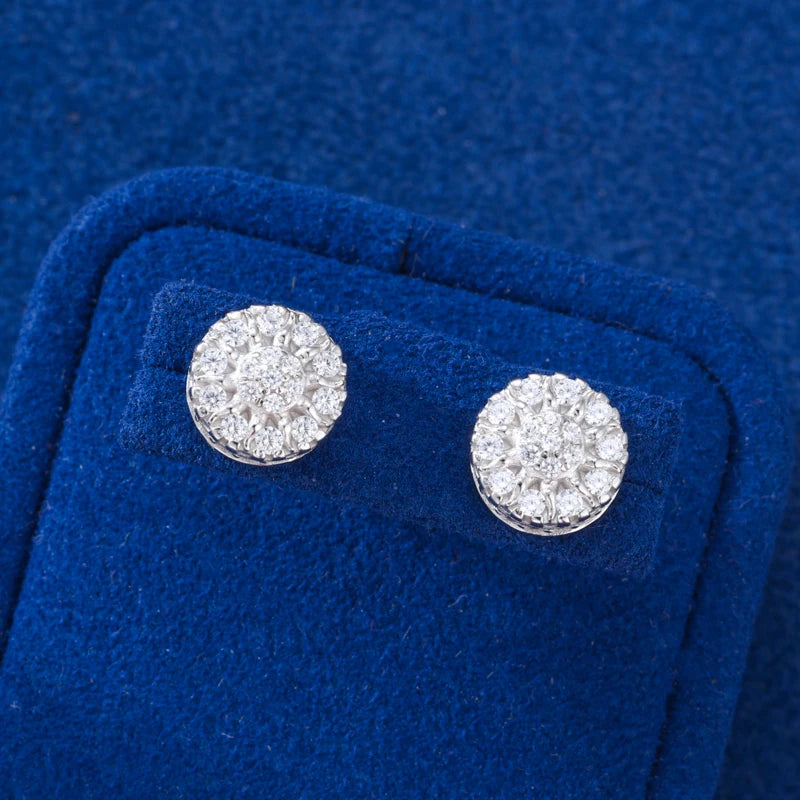 Moissanite Flower Cluster Stud Earrings, image 6