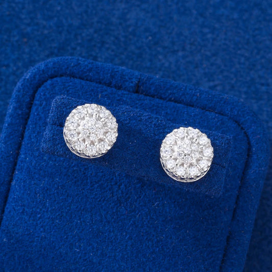 Moissanite Flower Cluster Stud Earrings, image 6