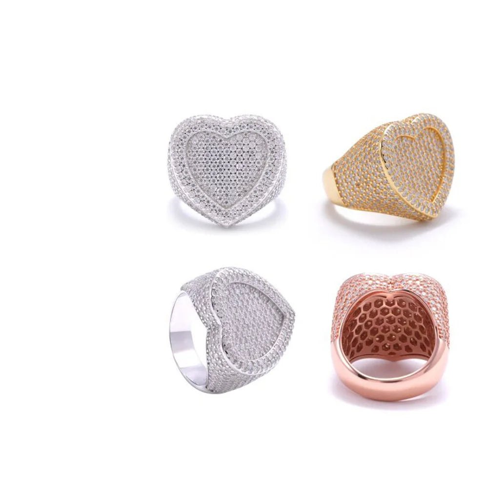 Pave Heart Ring for Men, image 2