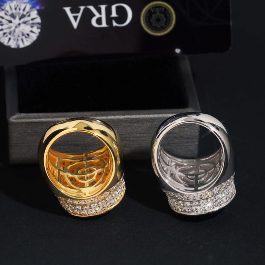 Iced Out Round Cluster Ring for Men