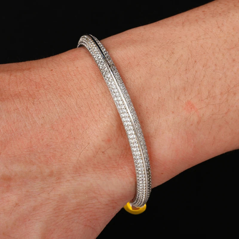 Iced Out Winged Spear Open Bangle, image 6