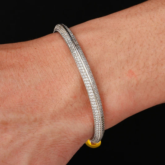Iced Out Winged Spear Open Bangle, image 6