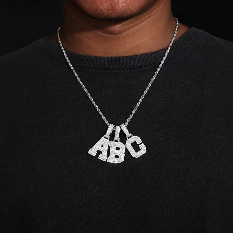Moissanite Initial Pendant for Men, image 5