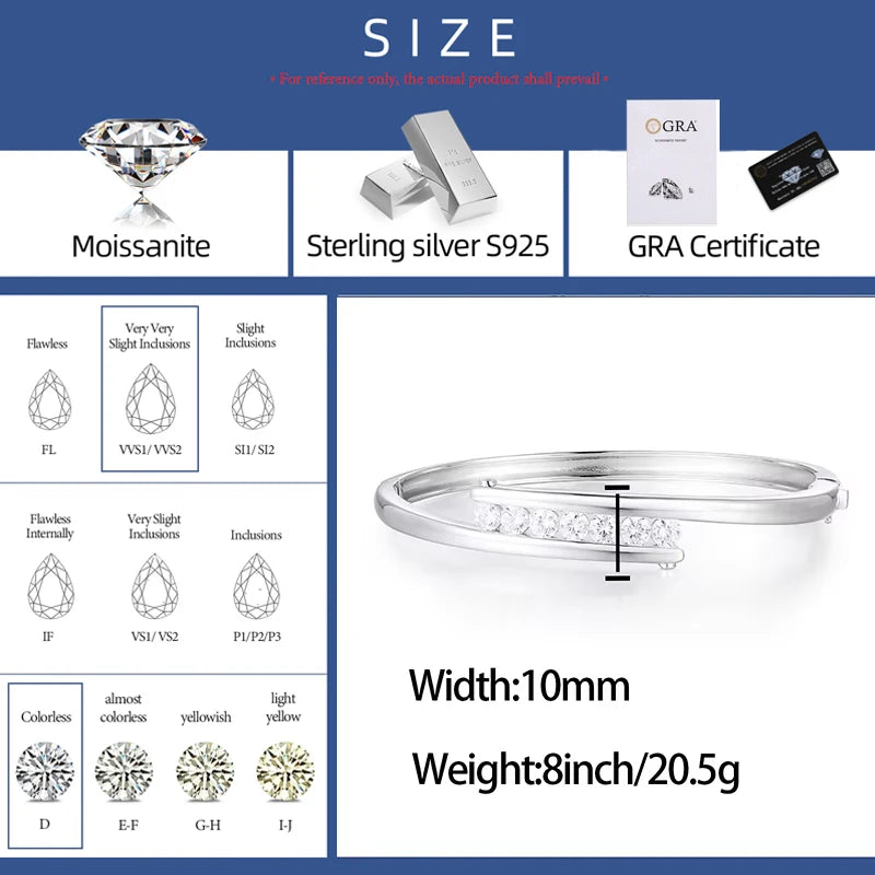 Moissanite or Cubic Zirconia Bangle, image 3