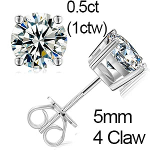 Round Cut Moissanite Stud Earrings, image 13