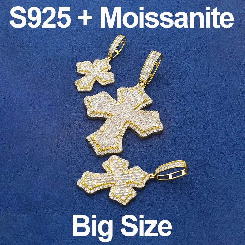 Iced Out Cross Pendant Necklace for Men, image 11
