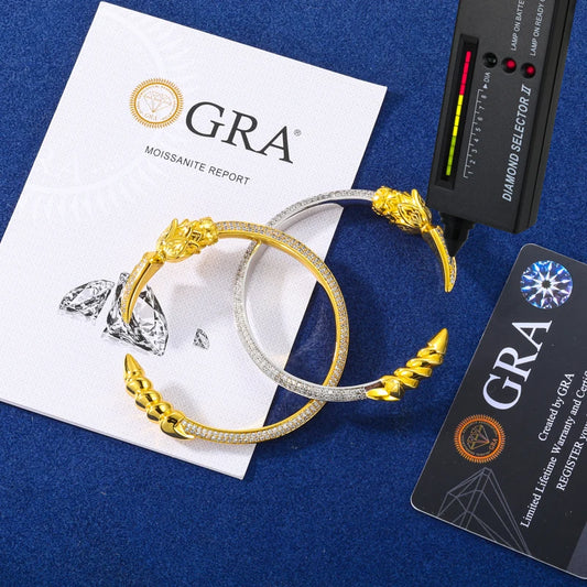 Iced Out Winged Spear Open Bangle, image 4