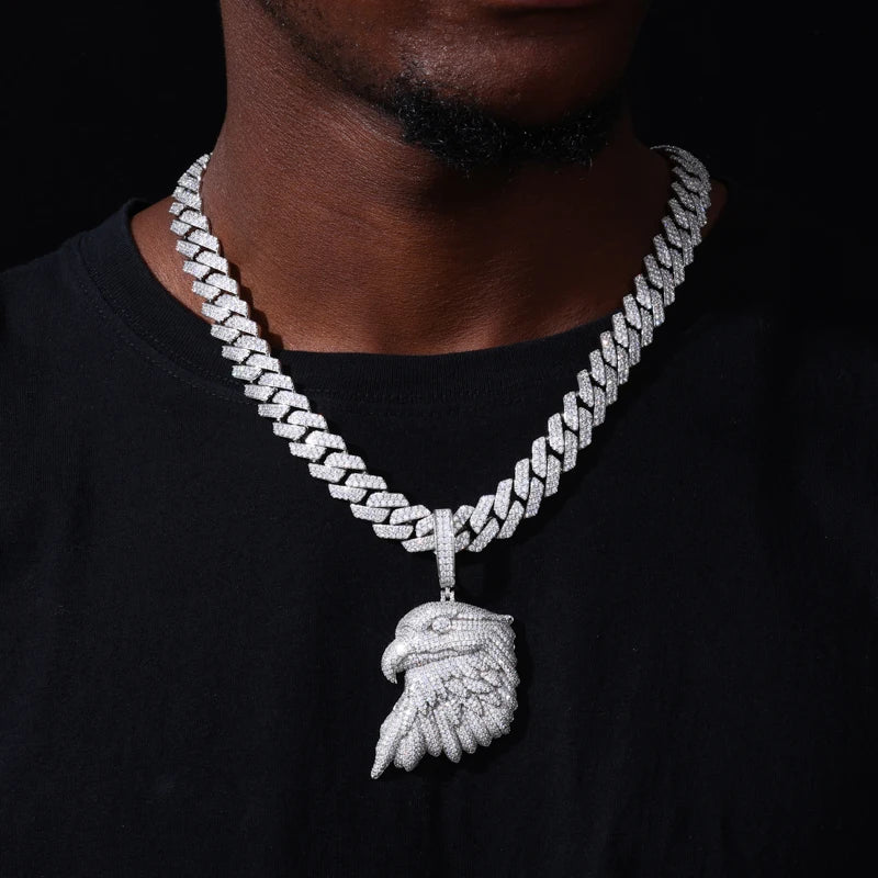 Iced Out Bald Eagle Pendant Necklace for Men, image 8