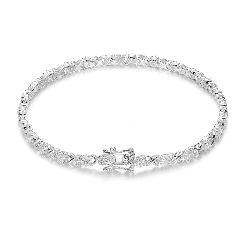 4mm Round Cut Moissanite Tennis Bracelet, image 8