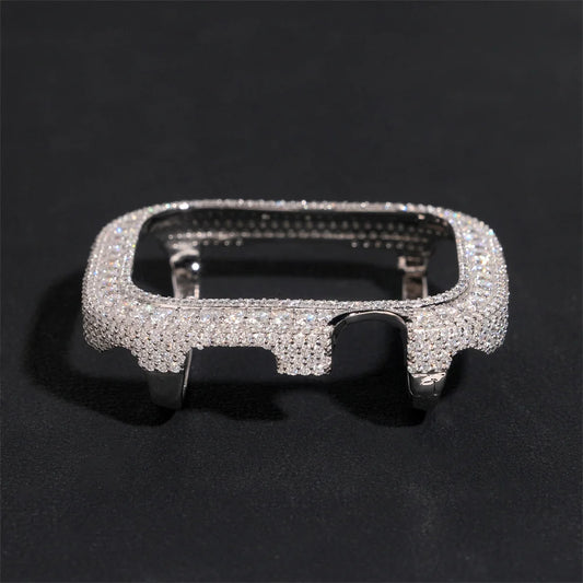 Iced Out Moissanite Watch Case for Apple Watch 45mm, image 4