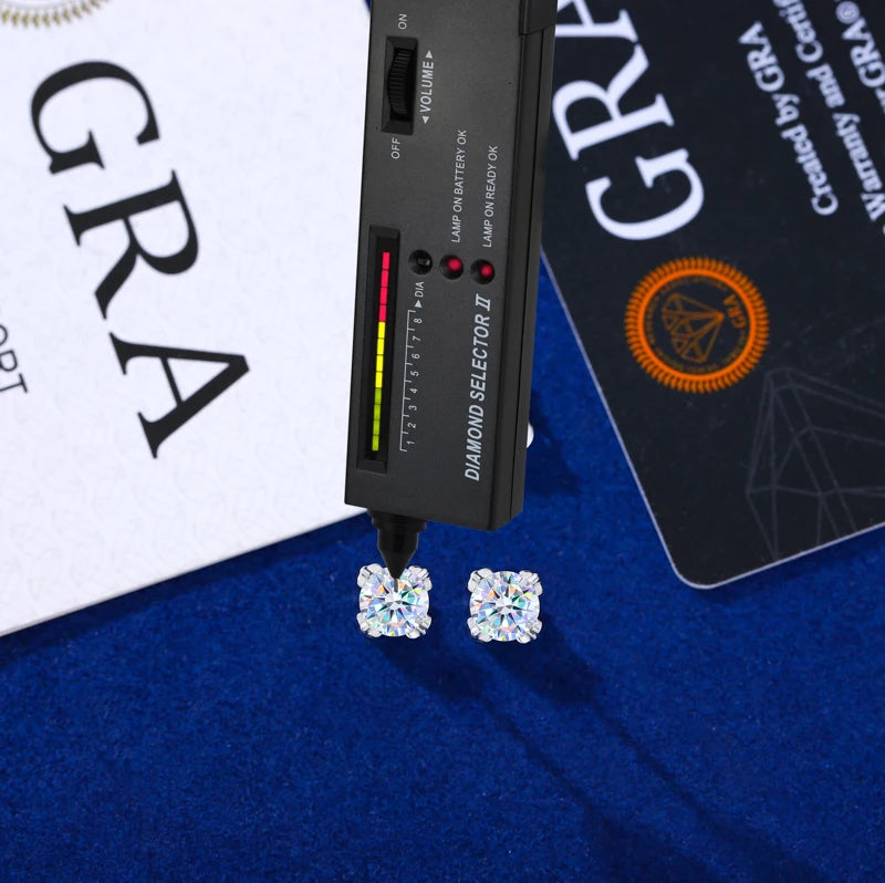 Iced Out Moissanite Iris Prong Stud Earrings for Men, image 5