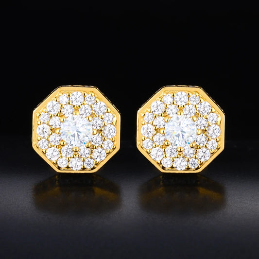 Moissanite Stud Earrings for Men, image 4