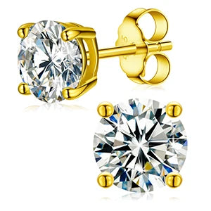 Round Cut Moissanite Stud Earrings