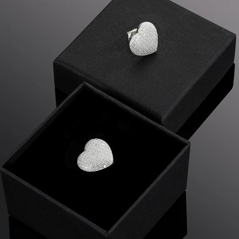 Pave Heart Stud Earrings, image 6