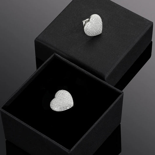 Pave Heart Stud Earrings, image 6