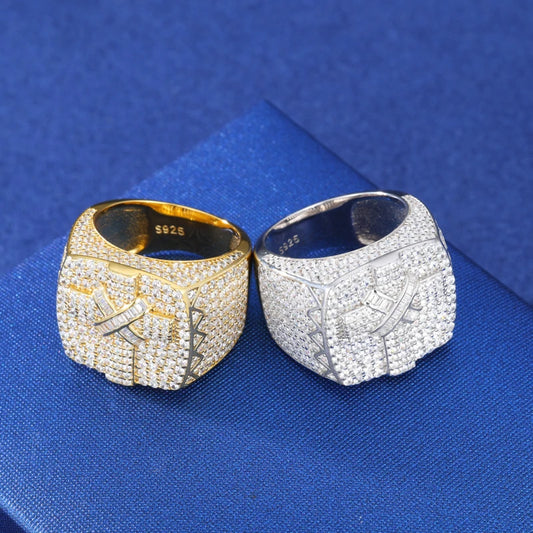 Iced Out Cross Band Ring for Men, image 5