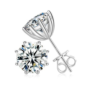 Round or Square Cut Moissanite Stud Earrings, image 20
