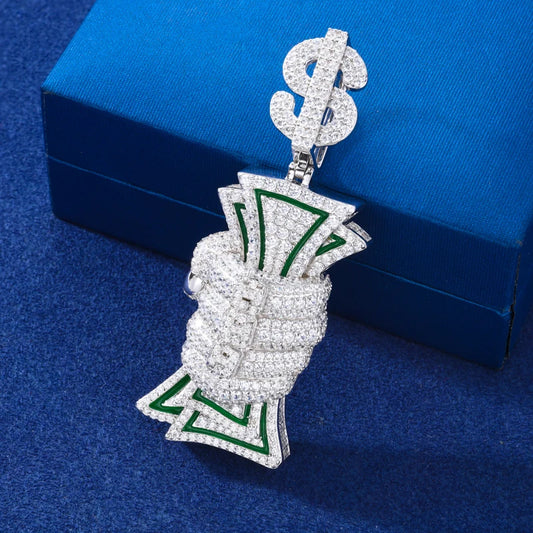 Iced Out Money Pendant Necklace for Men, image 5