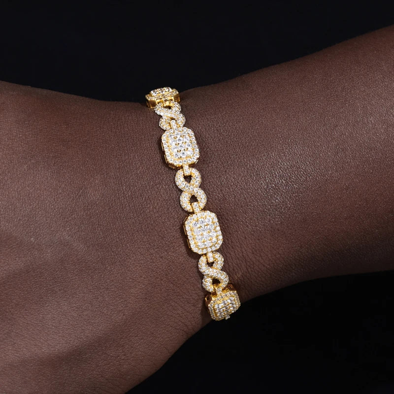 Iced Out Sugar Cube Link Bracelet, image 6