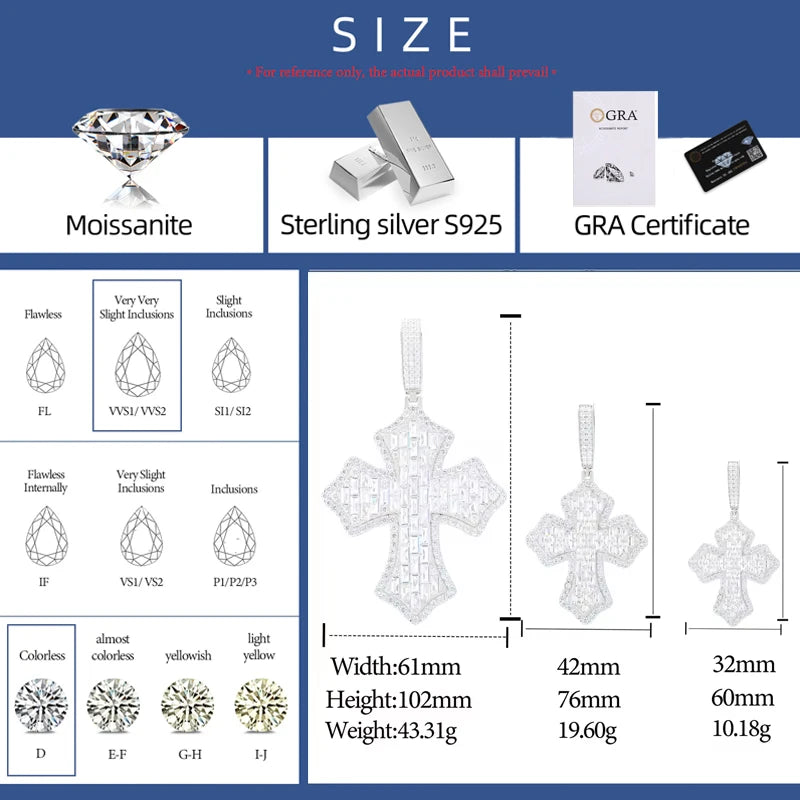 Iced Out Cross Pendant Necklace for Men, image 2