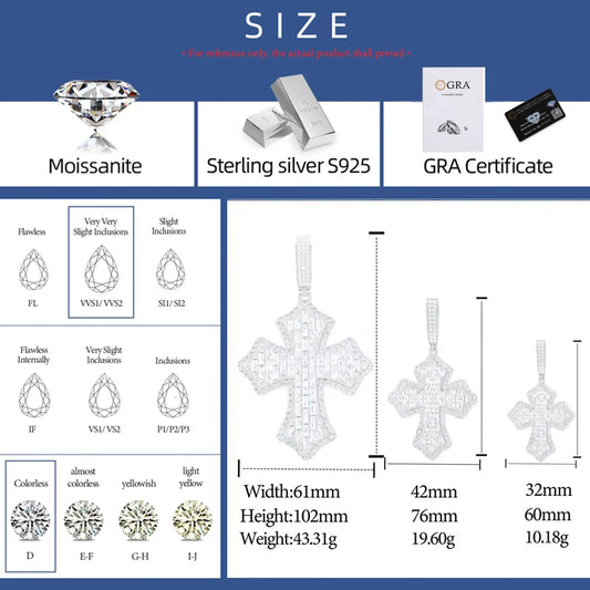Iced Out Cross Pendant Necklace for Men, image 2