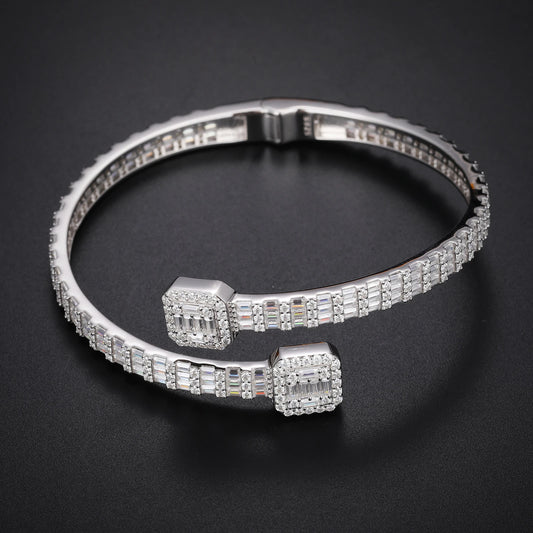 Iced Out Open Cuff Bracelet for Men, image 2