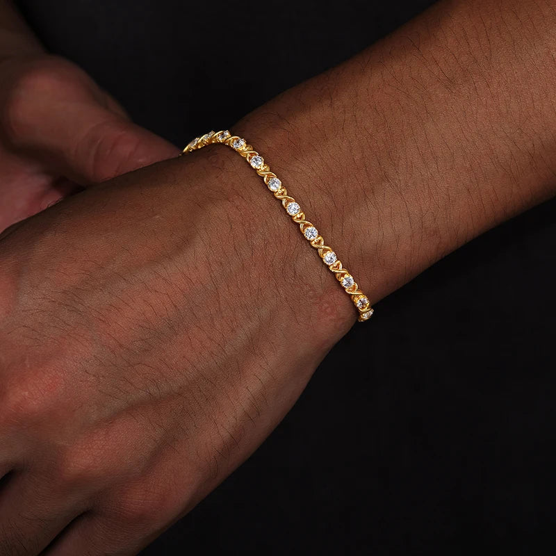 4mm Round Cut Moissanite Tennis Bracelet, image 5