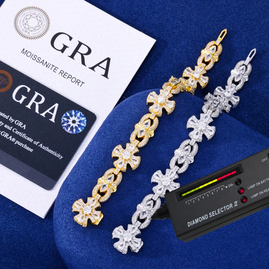 Iced Out Cross Link Bracelet for Men, image 3