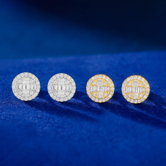 Iced Out Cross Stud Earrings for Men, image 6