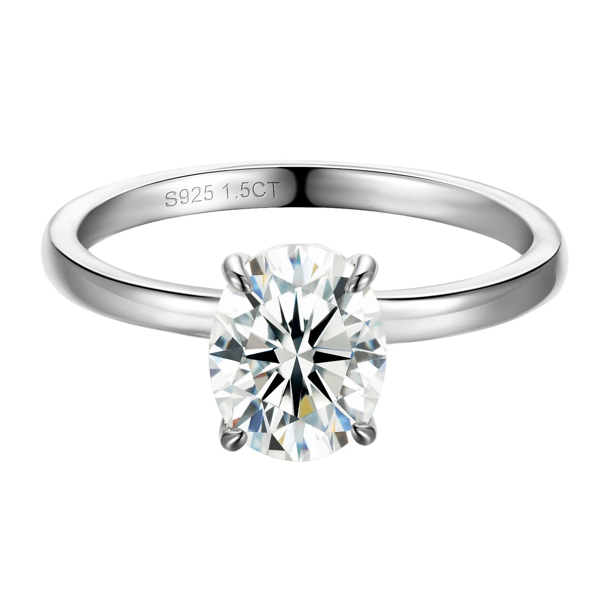 Oval Cut Moissanite Solitaire Ring