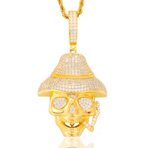 Iced Out Moissanite Smoking Skull Pendant Necklace for Men, image 8