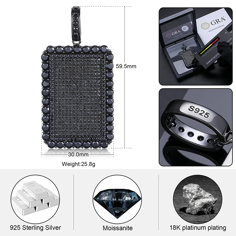 Iced Out Tag Pendant for Men, image 4