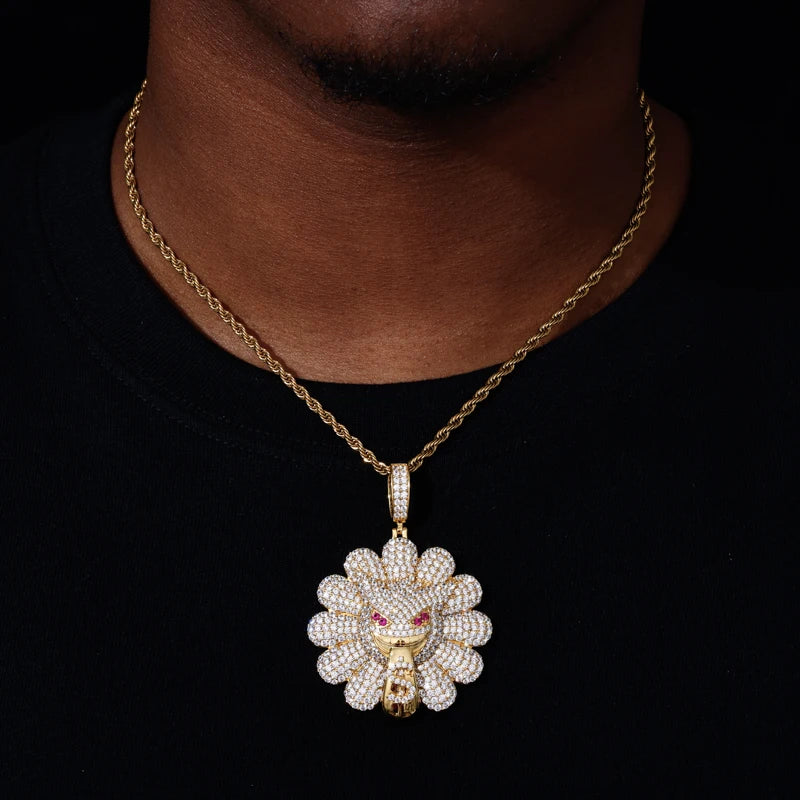 Iced Out Ghost Flower Pendant for Men, image 7
