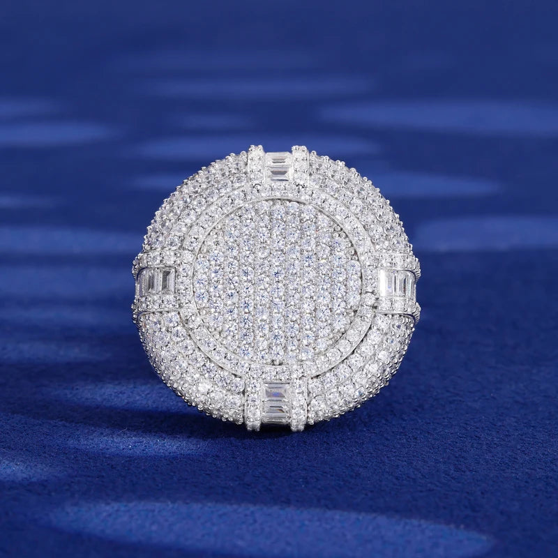 Iced Out Round Cluster Ring for Men, image 6